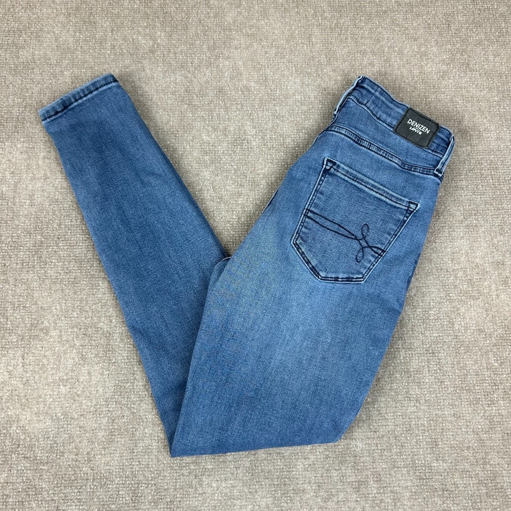 Denizen From Levi's Ultra High Rise Super Skinny Blue Jeans Womens 4 Blue Denim
